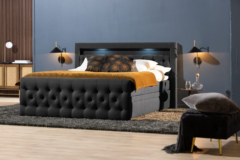 Kontinentalsäng Cloud47 Francisco Sängpaket Black Lådor - Möbler - Säng - Säng med förvaring