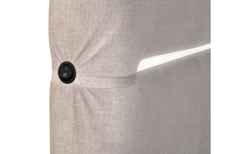 Lysekil Säng med Förvaring 180x200 LED - Beige - Möbler - Säng - Säng med förvaring