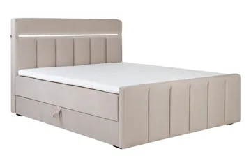 Lysekil Sängpaket Förvaringssäng 160x200 LED - Beige - Möbler - Säng - Säng med förvaring