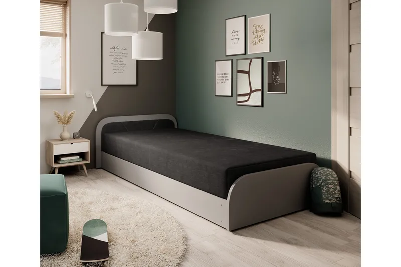 Mayuri Sängpaket Förvaringssäng 90x180 cm, Grå