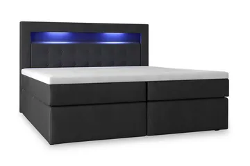 Modena Sängpaket 180x200 medFörvaring LED-belysning - Svart - Möbler - Säng - Säng med förvaring
