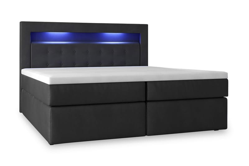 Modena Sängpaket 180x200 medFörvaring LED-belysning - Svart - Möbler - Säng - Säng med förvaring