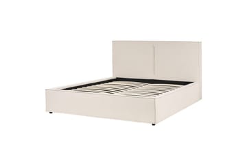 Moissac Dubbelsäng med Förvaring i Tyg med Sänggavel och Metallram - Beige - Möbler - Säng - Säng med förvaring