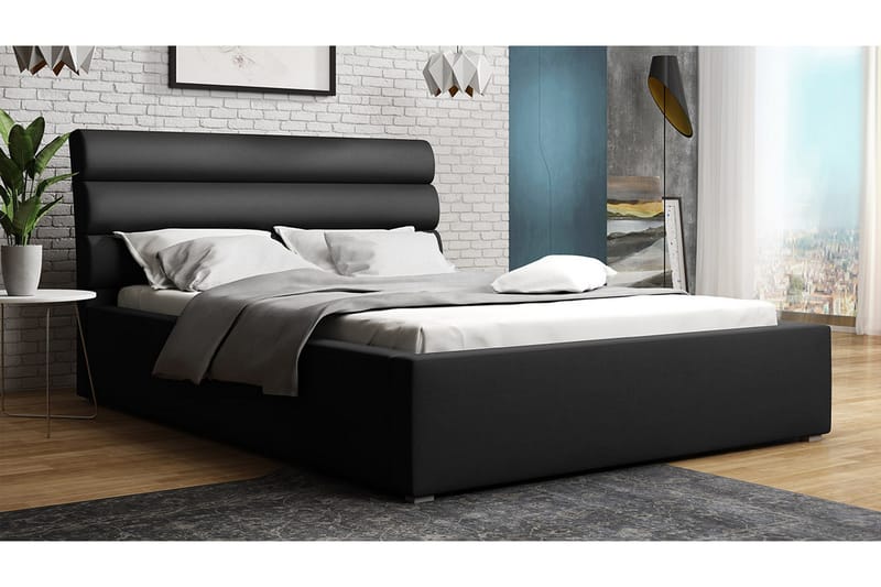 Moon Förvaringssäng 223x160x100 cm - Svart/Grå - Möbler - Säng - Säng med förvaring