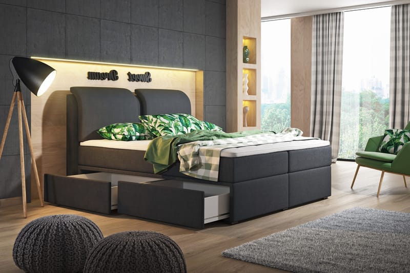 Owen Komplett Förvaringssäng180x200 cm - Svart - Möbler - Säng - Säng med förvaring