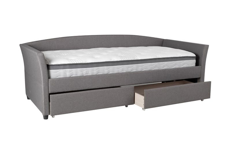 Säng Genesis 90x200 cm - Grå - Säng med förvaring - Enkelsäng med förvaring