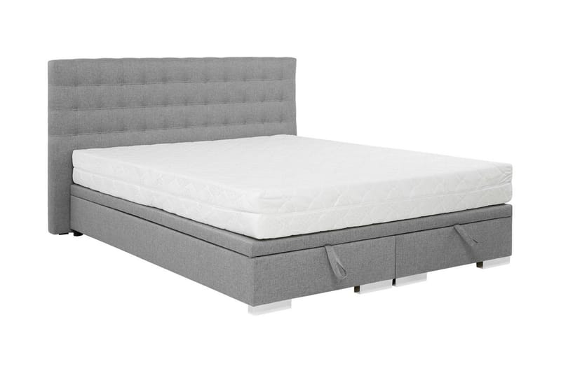 Säng Kacper 160x200 cm - Grå - Dubbelsäng med förvaring - Säng med förvaring