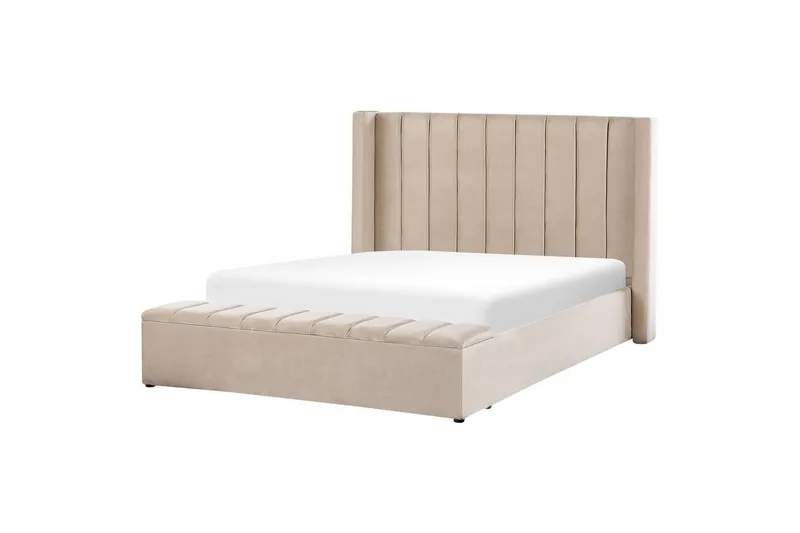 Säng med förvaringsbänk Noyers Beige, 160x200 cm - Beige, 160x200 cm - Möbler - Säng - Vattensäng