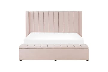 Säng med förvaringsbänk Noyers Rosa, 180x200 cm - Rosa, 180x200 cm - Möbler - Säng - Vattensäng