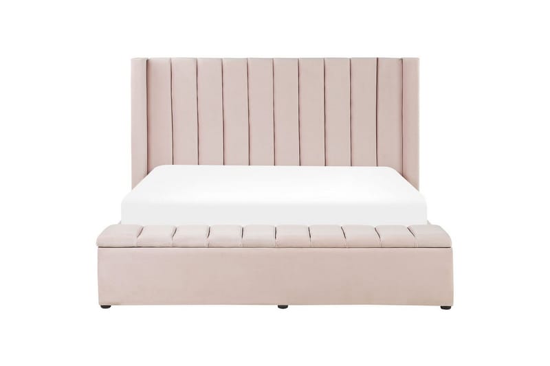 Säng med förvaringsbänk Noyers Rosa, 180x200 cm - Rosa, 180x200 cm - Möbler - Säng - Vattensäng