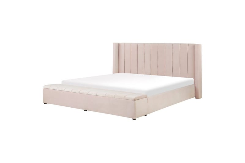 Säng med förvaringsbänk Noyers Rosa, 180x200 cm - Rosa, 180x200 cm - Möbler - Säng - Vattensäng