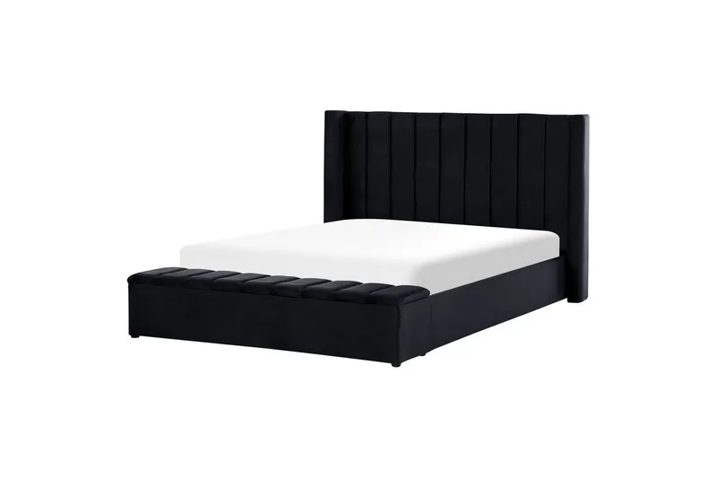 Säng med förvaringsbänk Noyers Svart, 180x200 cm - Svart, 180x200 cm - Möbler - Säng - Vattensäng