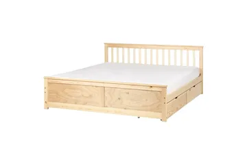 Säng med förvaringslådor Olendon Ljus trä, 180x200 cm, 2 - Ljus trä, 180x200 cm, 2 - Möbler - Säng - Säng med förvaring