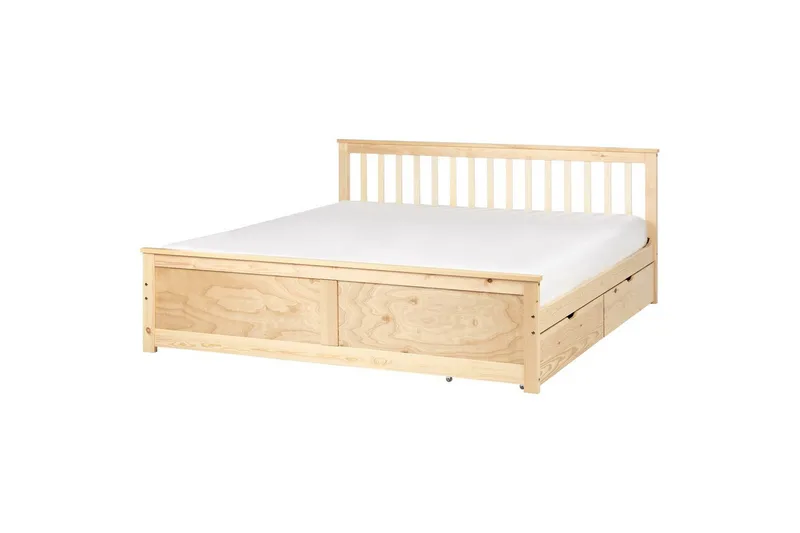 Säng med förvaringslådor Olendon Ljus trä, 180x200 cm, 2 - Ljus trä, 180x200 cm, 2 - Möbler - Säng - Säng med förvaring