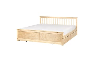 Säng med förvaringslådor Olendon Ljus trä, 180x200 cm, 4 - Ljus trä, 180x200 cm, 4 - Möbler - Säng - Säng med förvaring