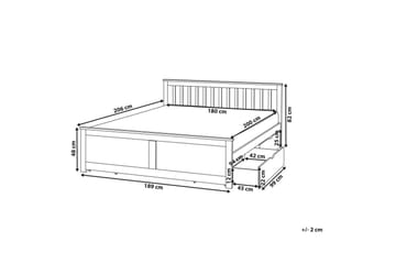 Säng med förvaringslådor Olendon Ljus trä, 180x200 cm, 4 - Ljus trä, 180x200 cm, 4 - Möbler - Säng - Säng med förvaring