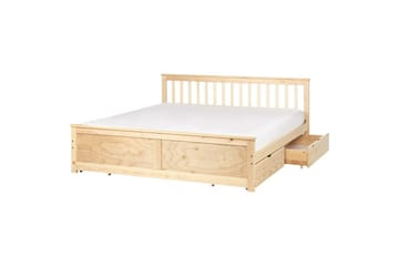 Säng med förvaringslådor Olendon Ljus trä, 180x200 cm, 4 - Ljus trä, 180x200 cm, 4 - Möbler - Säng - Säng med förvaring