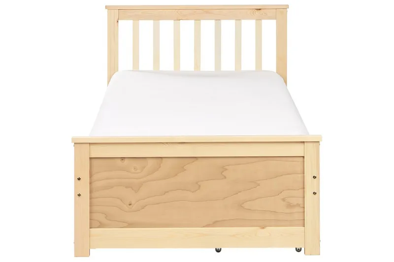 Säng med förvaringslådor Olendon Ljus trä, 90x200 cm, 2 - Ljus trä, 90x200 cm, 2 - Möbler - Säng - Säng med förvaring