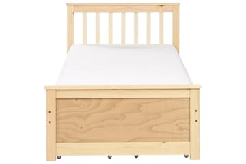 Säng med förvaringslådor Olendon Ljus trä, 90x200 cm, 4 - Ljus trä, 90x200 cm, 4 - Möbler - Säng - Säng med förvaring