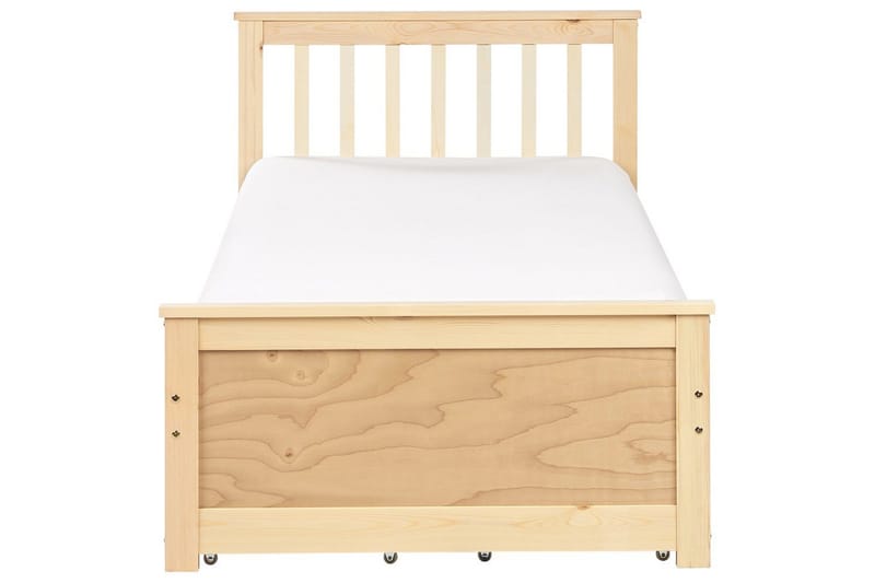 Säng med förvaringslådor Olendon Ljus trä, 90x200 cm, 4 - Ljus trä, 90x200 cm, 4 - Möbler - Säng - Säng med förvaring