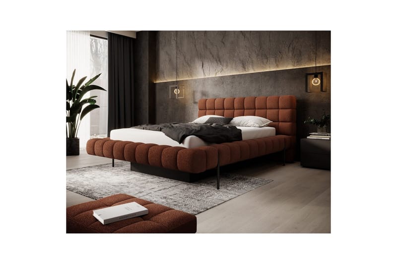 Säng med klädsel Eltap Magentta - 140x200 cm, Jaffray 30, Röd - Möbler - Säng - Säng med förvaring