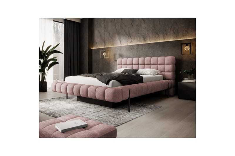 Säng med klädsel Eltap Magentta - 140x200 cm, Touch 24, Rosa - Möbler - Säng - Säng med förvaring