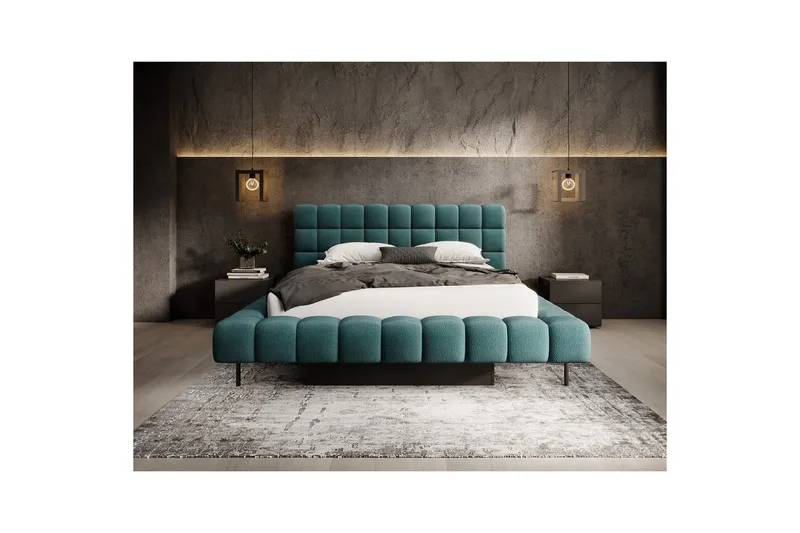 Säng med klädsel Eltap Magentta - 180x200 cm, Amore 38, Grön - Möbler - Säng - Säng med förvaring