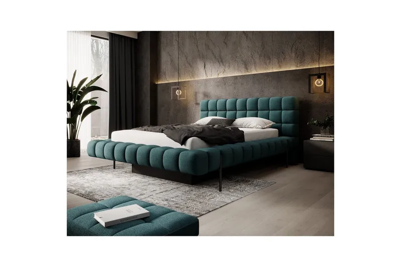 Säng med klädsel Eltap Magentta - 180x200 cm, Amore 38, Grön - Möbler - Säng - Säng med förvaring