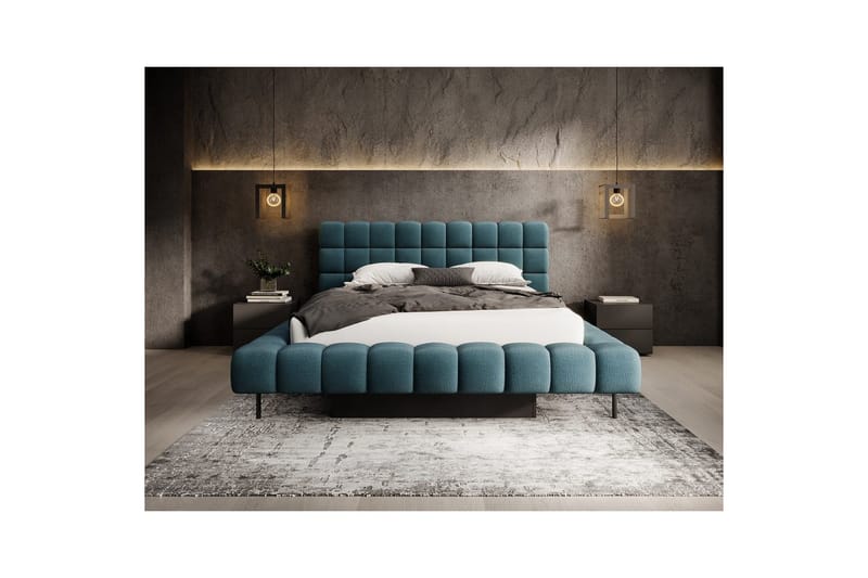 Säng med klädsel Eltap Magentta - 180x200 cm, Amore 40, Blå - Möbler - Säng - Säng med förvaring