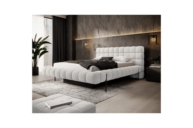 Säng med klädsel Eltap Magentta - 180x200 cm, Royal 01, Vit - Möbler - Säng - Säng med förvaring