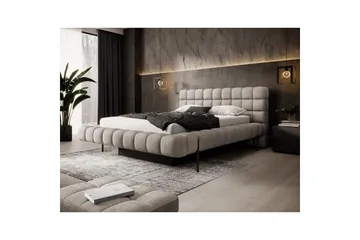 Säng med klädsel Eltap Magentta - 180x200 cm, Touch 18, Beige - Möbler - Säng - Säng med förvaring