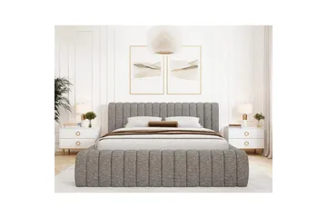 Säng med stoppning Eltap Carilla med metallram/gaslyft/förvaring - Coralline 03, Grå, 140x200 cm - Möbler - Säng - Säng med förvaring