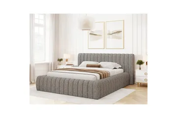 Säng med stoppning Eltap Carilla med metallram/gaslyft/förvaring - Coralline 03, Grå, 140x200 cm - Möbler - Säng - Säng med förvaring