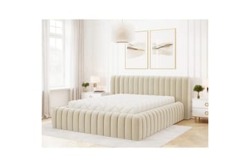 Säng med stoppning Eltap Carilla med metallram/gaslyft/förvaring - Monolith 04, Beige, 140x200 cm - Möbler - Säng - Säng med förvaring
