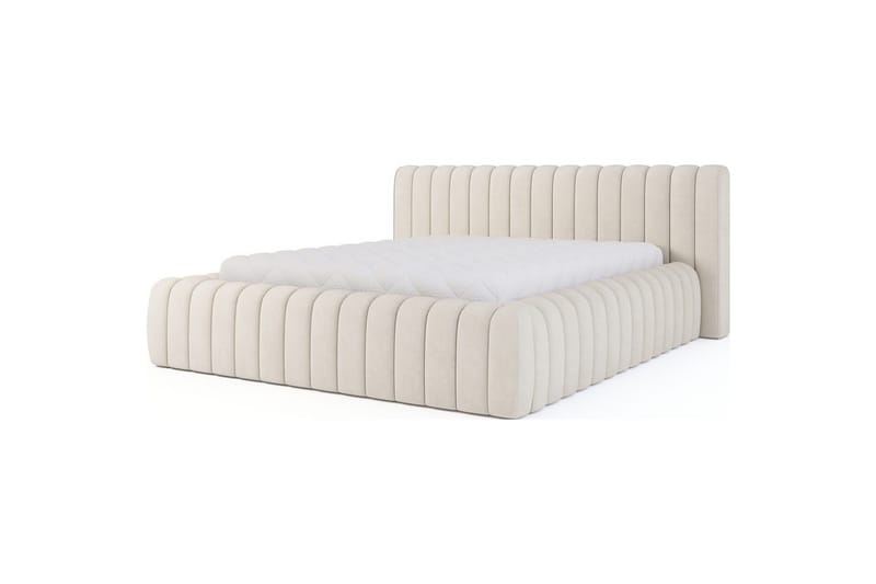 Säng med stoppning Eltap Carilla med metallram/gaslyft/förvaring, Sola 18, Beige, 180x200 cm
