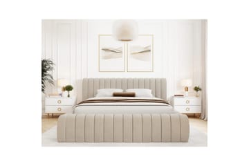 Säng med stoppning Eltap Carilla med metallram/gaslyft/förvaring - Sola 18, Beige, 180x200 cm - Möbler - Säng - Säng med förvaring