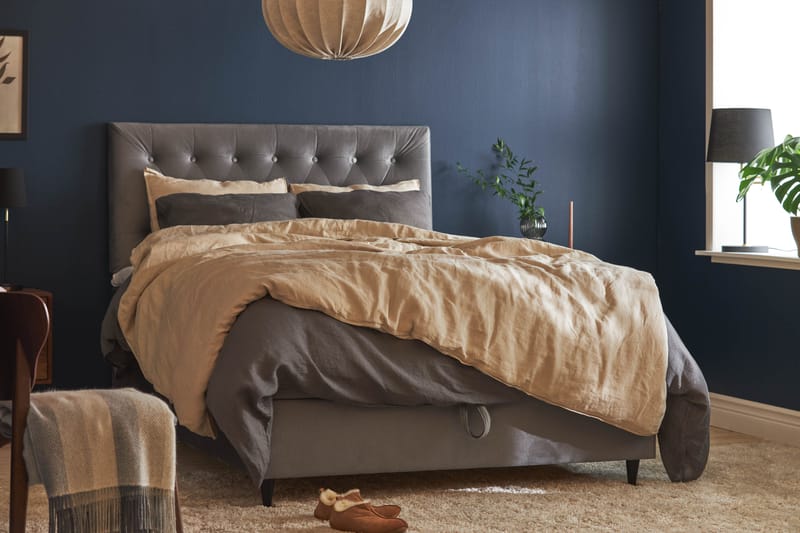Sängpaket Chilla Pluss Förvaringssäng 140x200 cm  - Grå - Säng med förvaring - Komplett sängpaket