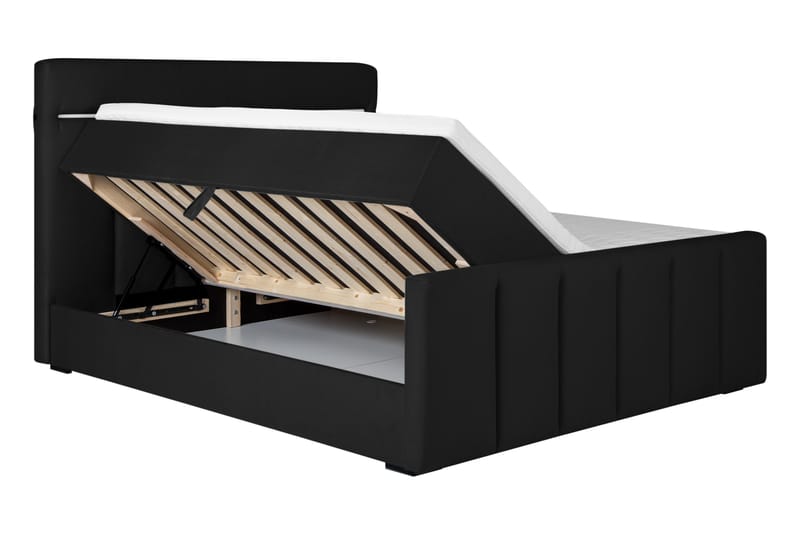 Sängpaket Gullmar Förvaringssäng 180x200 cm - Mörkgrå - Säng med förvaring - Komplett sängpaket