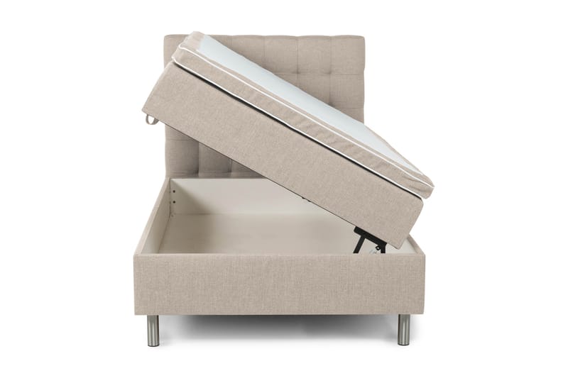 Sängpaket Suset Box Bed 120x200 - Beige - Säng med förvaring - Komplett sängpaket