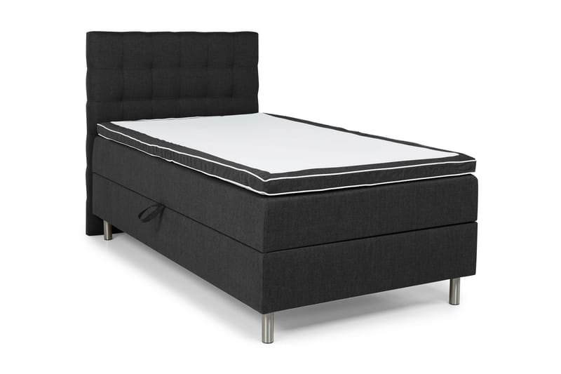 Sängpaket Suset Box Bed 140x200 - Mörkgrå - Säng med förvaring - Komplett sängpaket