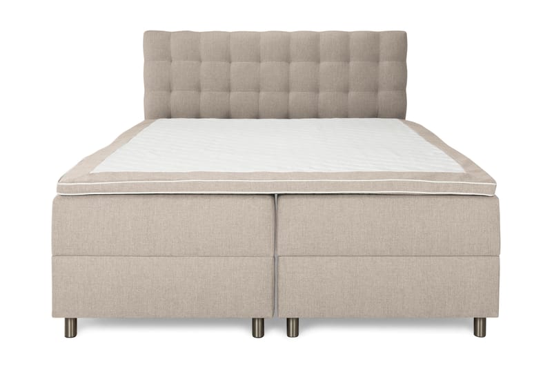 Sängpaket Suset Box Bed 160x200 - Beige - Säng med förvaring - Komplett sängpaket