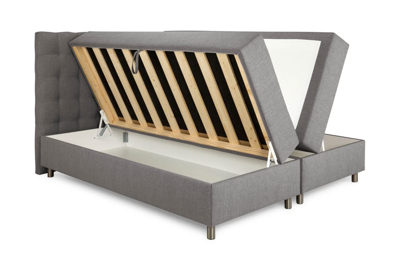 Sängpaket Suset Box Bed 160x200 - Grå - Säng med förvaring