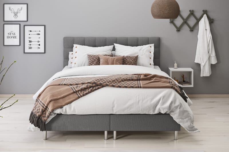 Sängpaket Suset Box Bed 160x200 - Ljusgrå - Möbler - Säng - Säng med förvaring