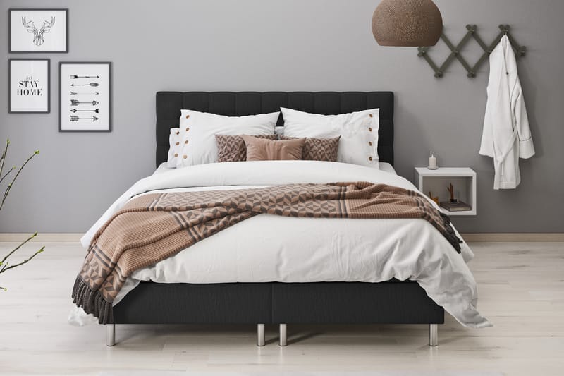 Sängpaket Suset Box Bed 160x200 - Mörkgrå - Möbler - Säng - Säng med förvaring