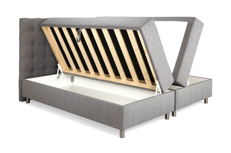 Sängpaket Suset Box Bed 180x200 - Grå - Säng med förvaring