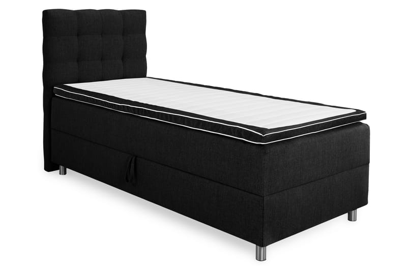 Sängpaket Suset Box Bed 80x200 - Mörkgrå - Säng med förvaring - Komplett sängpaket