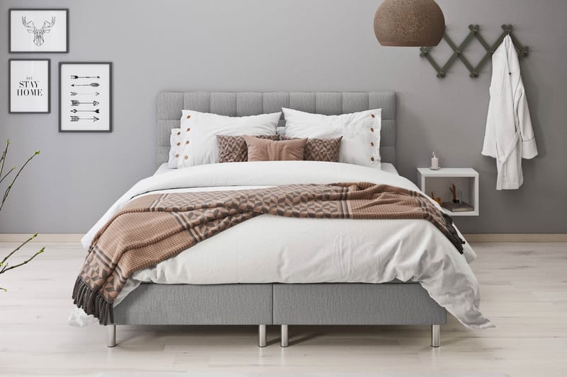 Sängpaket Suset Box Bed 90x200 - Ljusgrå - Möbler - Säng - Säng med förvaring