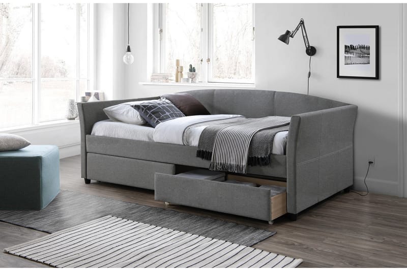 Sängram Labege 90x200 cm - Grå/Svart - Möbler - Säng - Säng med förvaring