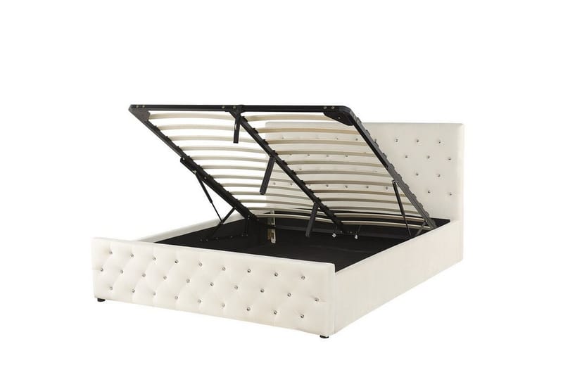 Saleux Förvaringssäng 140x200 cm - Sammet/Beige - Möbler - Säng - Säng med förvaring