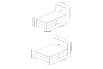 Sängbotten & Sänggavel för Enkel Säng Selora Brun - 120 x 110 x 200 cm - Möbler - Säng - Sängram & sängstomme